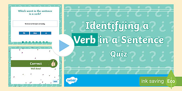 Identify The Verb In The Sentence Worksheet Pdf