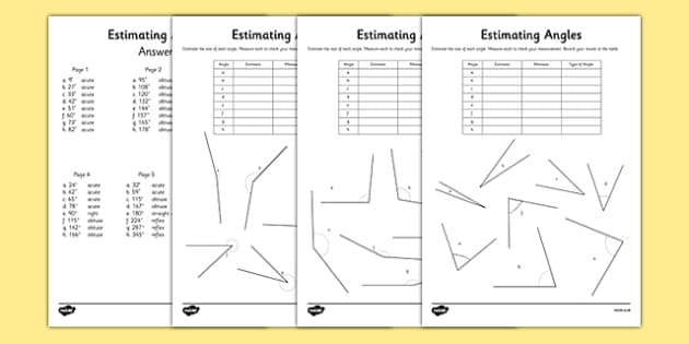 estimate angles year 5 problem solving