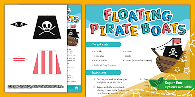 Floating Pirate Boats Activity (teacher made) - Twinkl