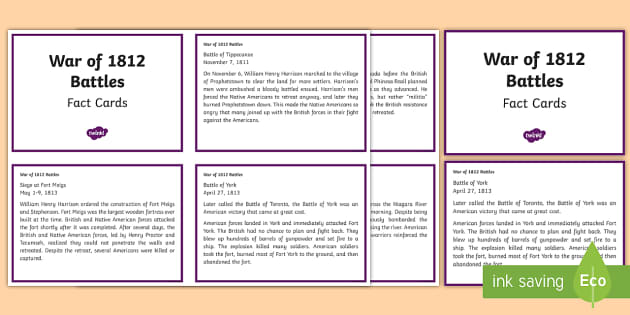 War of 1812 Facts (Teacher-Made) - Twinkl