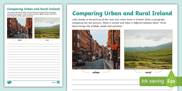 Urban and Rural Ireland Comparison Worksheet (teacher made)