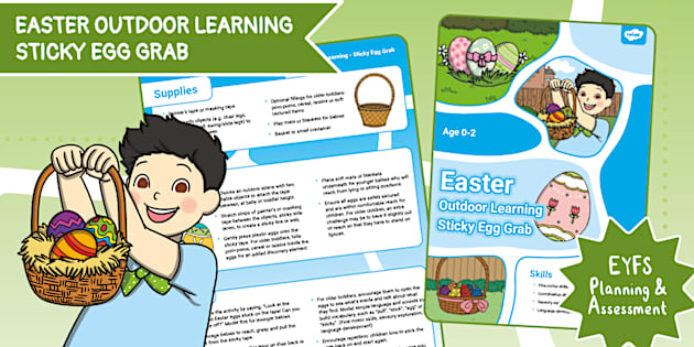 Northern Ireland EYFS Age 0-2 Outdoor Learning: Easter Sticky Egg Grab