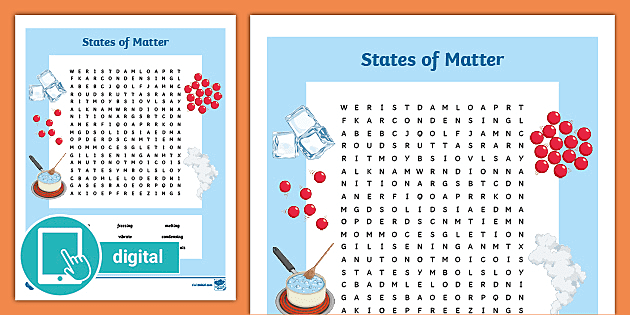 states of matter word search teacher made