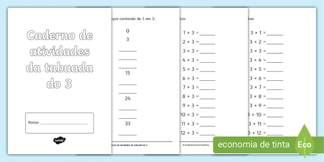 TABUADA DE MULTIPLICAÇÃO 