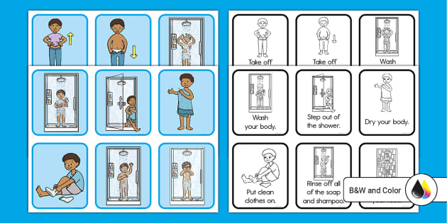 taking-a-shower-multi-step-sequencing-cards-teacher-made
