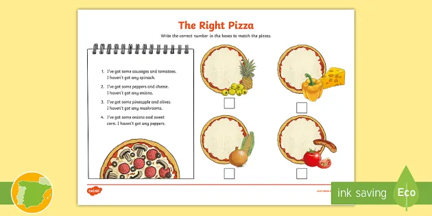 A2 Ficha de actividad: Comidas del mundo en inglés - Twinkl