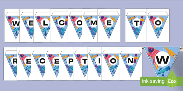 👉 Welcome to Reception Bunting Space Themed - Twinkl