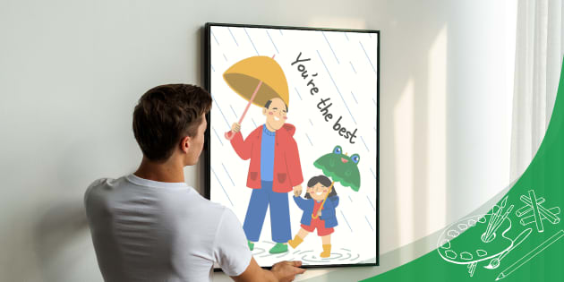Happy fathers day concept, my dad s the best. Cute vector family  illustration for a festive poster, banner and cards .Hand drawing of dad  and the Stock Vector Image & Art -