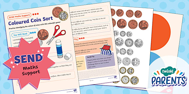 SEND Maths Support: Coloured Coin Sort (Years 1 and 2 Level)