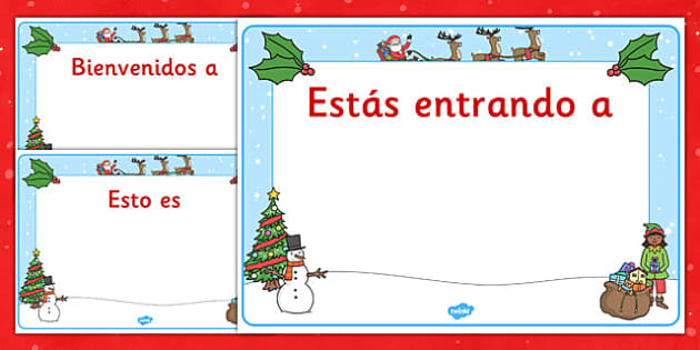 Cartel de bienvenida de Navidad (Teacher-Made) - Twinkl