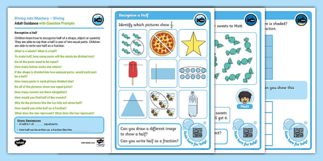 👉 Year 2 Diving into Mastery: Step 3 Recognise a Half