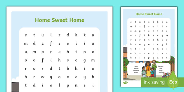 Home Sweet Home Word Search (l’enseignant a fait) - Twinkl