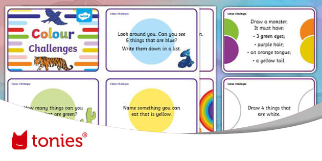 Twinkl and Tonies: Colour Challenge Cards (teacher made)