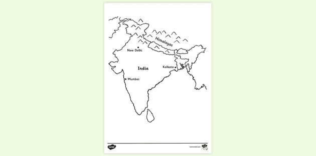 FREE! - India Colouring Page | Colouring Sheets - Twinkl