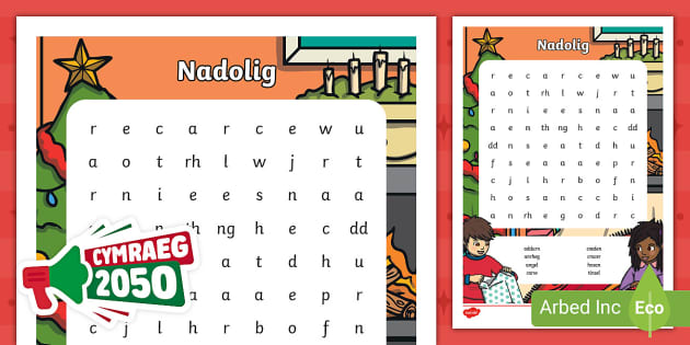 Welsh Christmas Word Search