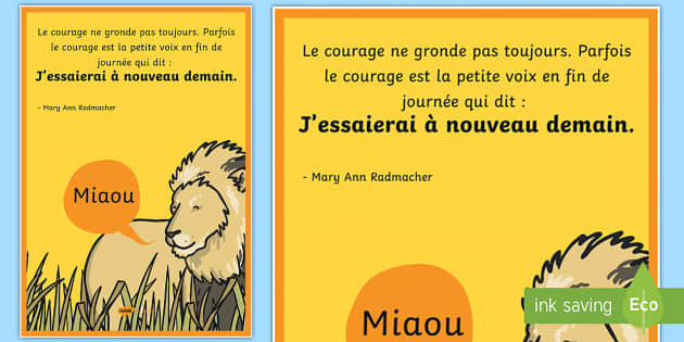 Poster : Le courage ne gronde pas toujours (Teacher-Made)