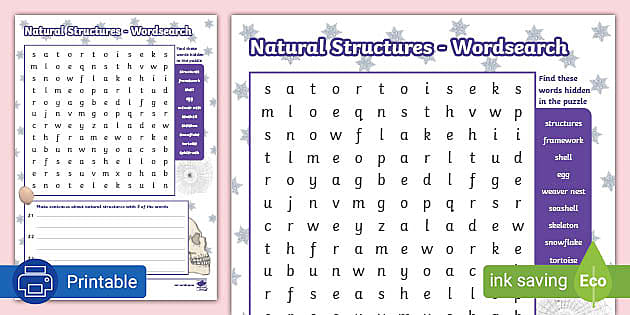 Natural Structures Word Search (teacher made) - Twinkl