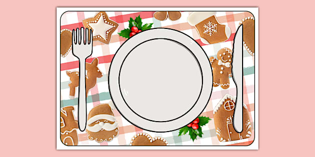 Gingerbread Christmas Themed Christmas Place Mats - Twinkl