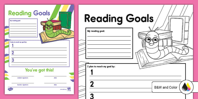 FREE! - Reading Goals Template - Twinkl