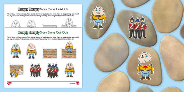 Humpty Dumpty Story Stone Cut-Outs (teacher made) - Twinkl