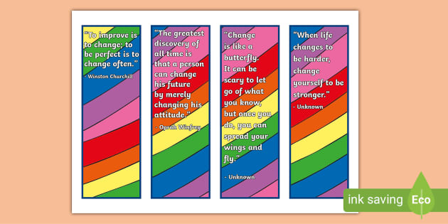 Transition Quotes Bookmarks (teacher made) - Twinkl