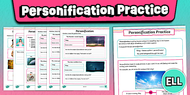 Personification Chart.pdf Personification Worksheet for ELL