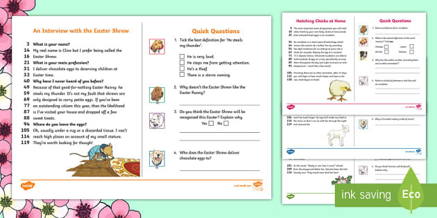 Uks2 60-second Reads: Spring Activity Pack (teacher Made)