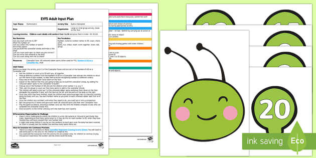 EYFS Build a Caterpillar Adult Input Plan and Resource Pack