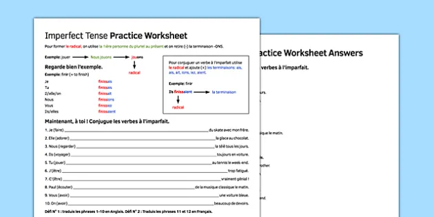 Imperfect tense practice 2025 questions