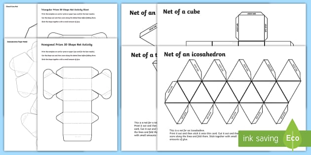 3D Shape Nets - Primary Maths Resource - Shapes Nets