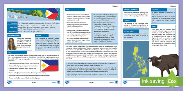 The Philippines Fact File (teacher Made) - Twinkl