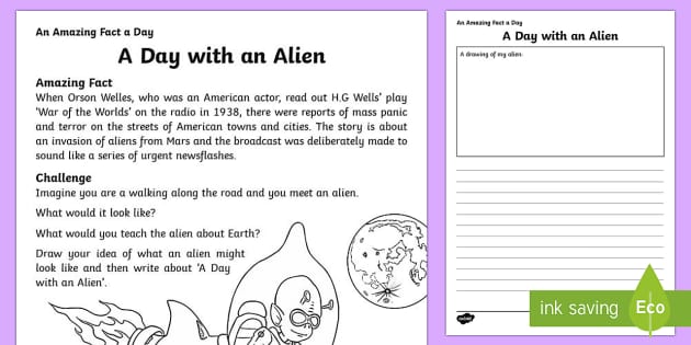 a-day-with-an-alien-worksheet-worksheet