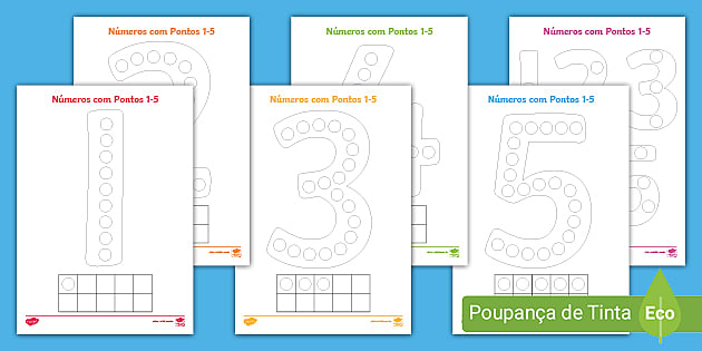 Jogo dos numeros de 1 a 5 - Recursos de ensino