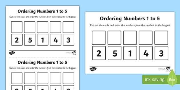 ordering numbers to 5 worksheet worksheet teacher made