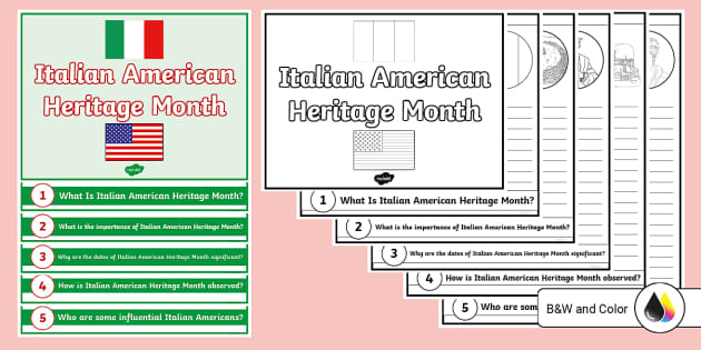 Italian American Heritage Month Flipbook - Twinkl