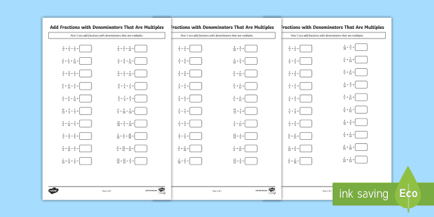 Fractions & Mental Maths Worksheet | Differentiated Activity
