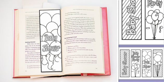 Baby Shower Colouring Bookmarks for Kids | Twinkl Party