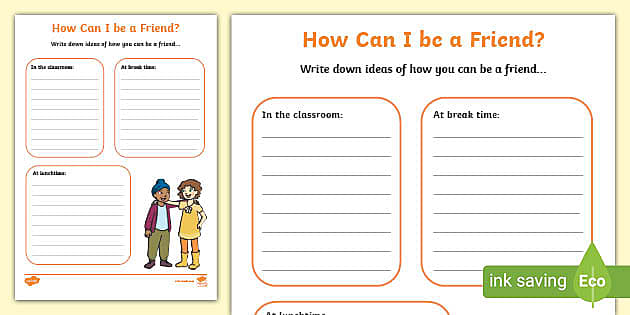 How Can I Be A Friend Worksheet (Teacher-Made) - Twinkl