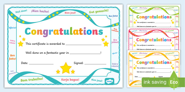 EAL Learner End of Year Certificate Pack (teacher made)