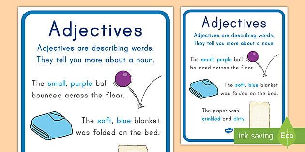 First Grade Adjectives Poster (teacher made) - Twinkl