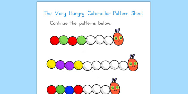 FREE Pattern Sheet to Support Teaching on The Very Hungry Caterpillar