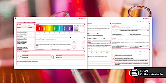 KS3 Acids and Alkalis Revision Mat Foundation | Beyond