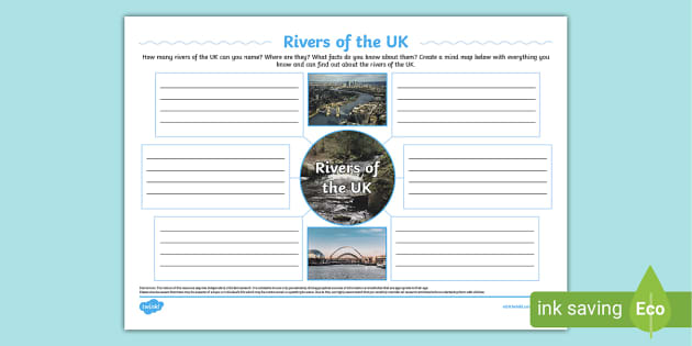 Rivers of the UK Mind Map,United Kingdom Rivers - Twinkl