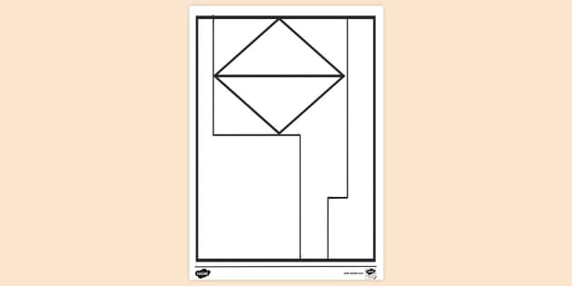 FREE! - Mondrian Colouring Page | Colouring Sheets - Twinkl
