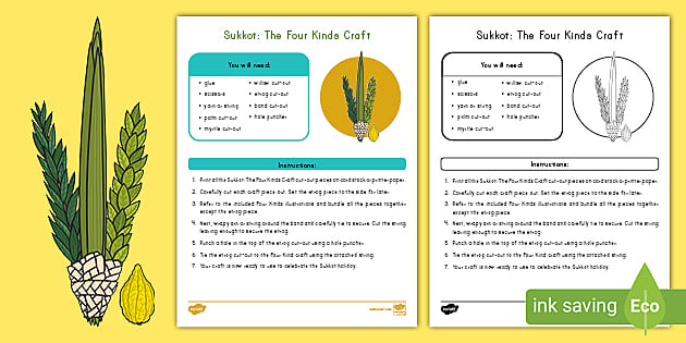 Printable Sukkot Four Species Craft for Kids | Twinkl USA