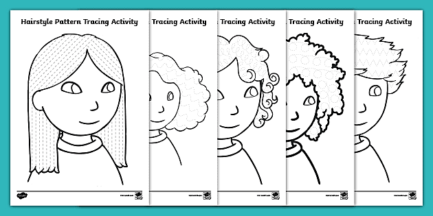 Phonics Marixxx Video - Hairstyle Pattern Tracing Activity (teacher made) - Twinkl