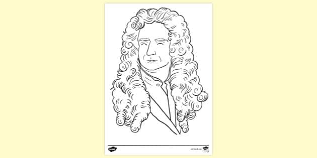 FREE! - Robert Hooke Portrait Twinkl Eyes Colouring Sheet