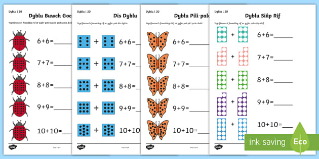 Taflenni Gwaith Dyblu (teacher made) - Twinkl