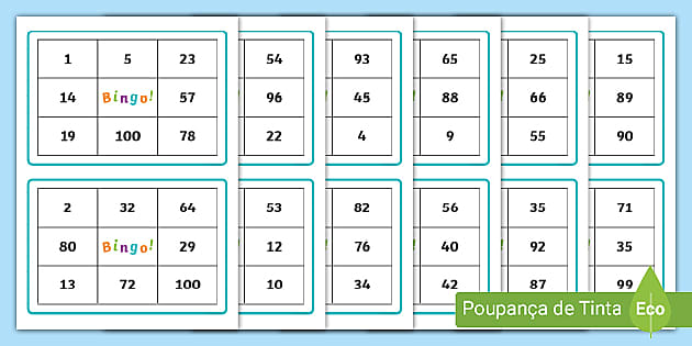 Jogo de Bingo Infantil