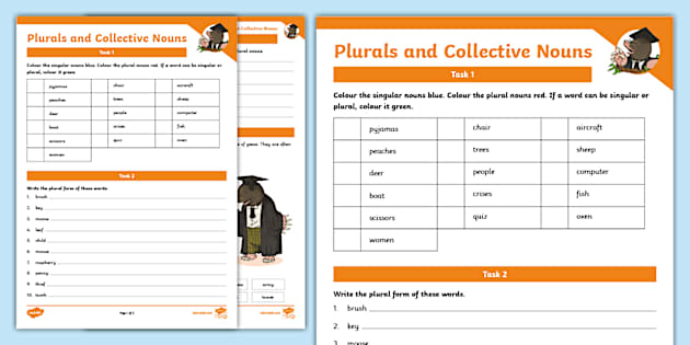 Plurals and Collective Nouns Activity Sheets - Twinkl